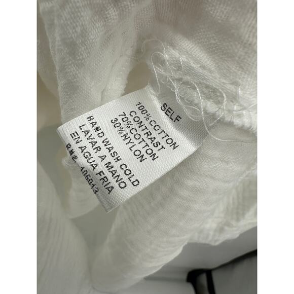 Andree by Unit Button Down Shirt Women 1X Lace Oversized Coastal Boho Neutral - Picture 7 of 7